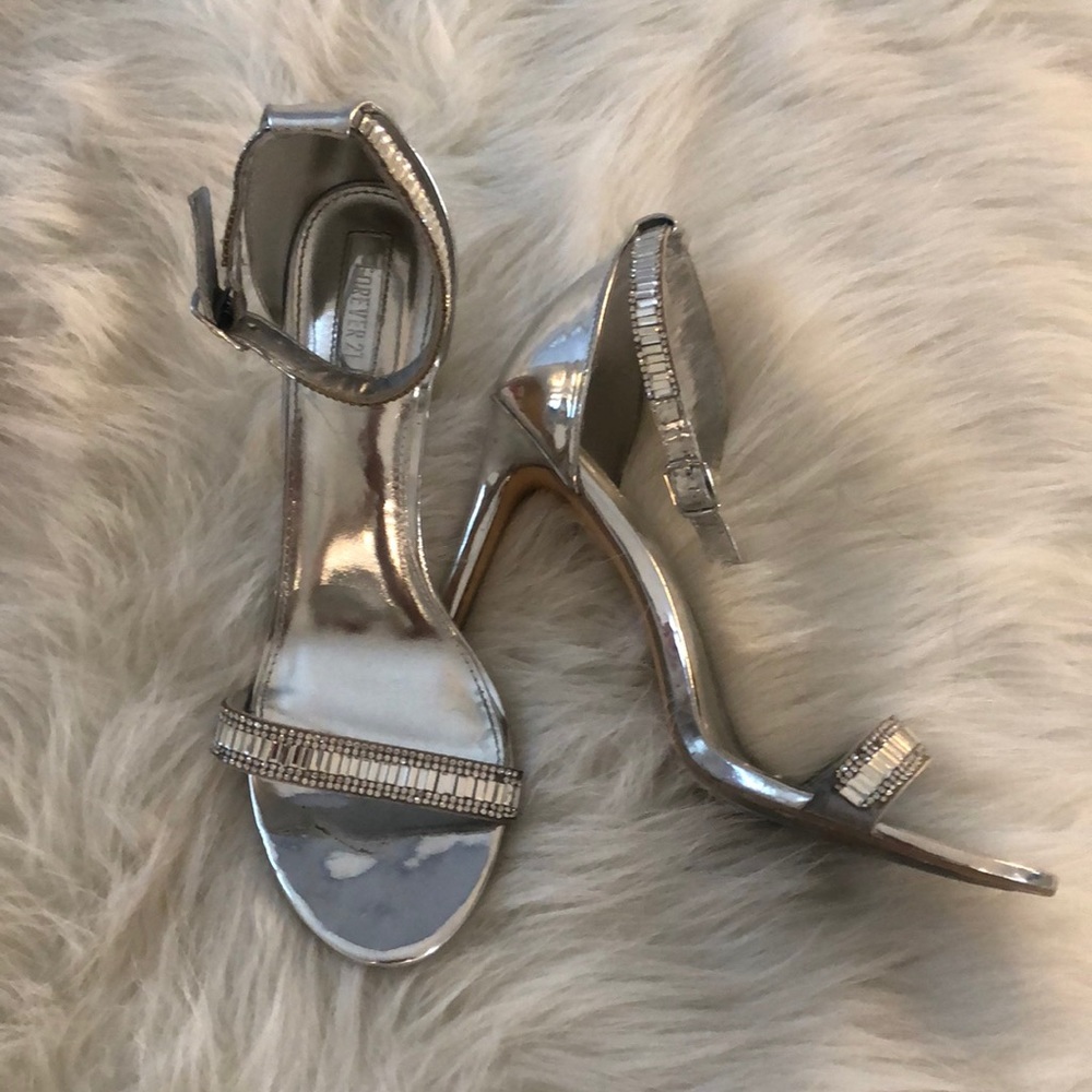 Silver Strappy heels